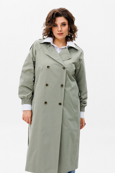 Тренч Anelli 1419 зеленая_дымка - фото 2