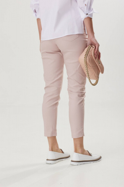Летние брюки свободного кроя из смесового хлопкового текстиля Твой имидж 1767 пудра - фото 5