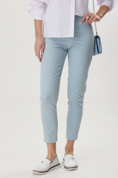 Летние брюки прямого силуэта из натурального хлопка для жарких дней Твой имидж 1771 голубой - фото 6