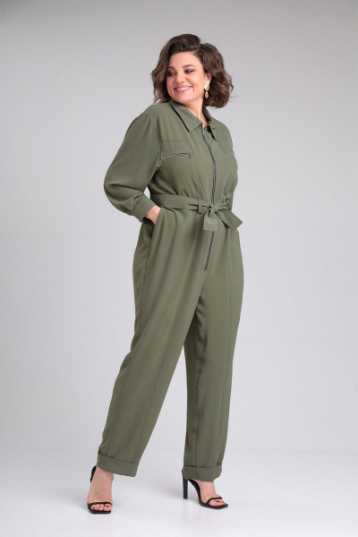 Демисезонный комбинезон свободного силуэта из текстиля с карманами VIA-Mod 629 - фото 6