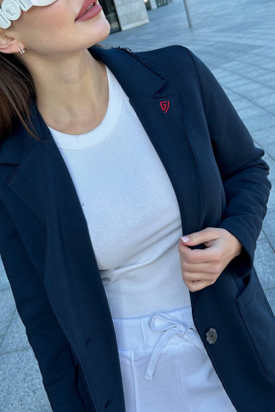 Стильный костюм из трикотажа с жакетом и брюками в стиле casual GO F3065/20-04 - фото 6