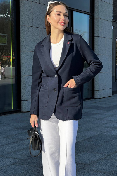 Стильный костюм из трикотажа с жакетом и брюками в стиле casual GO F3065/20-04 - фото 2