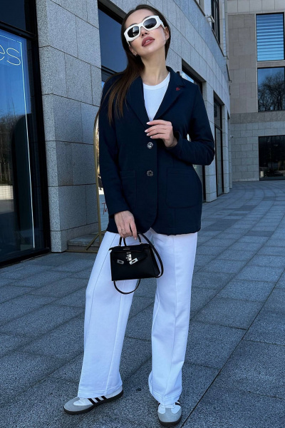 Стильный костюм из трикотажа с жакетом и брюками в стиле casual GO F3065/20-04 - фото 1