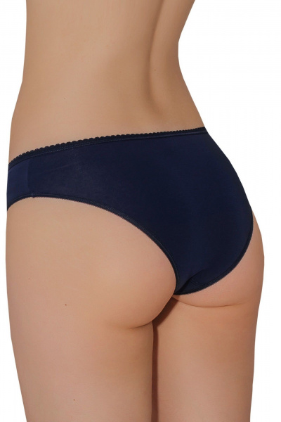 Трусы с высоким вырезом и средней линией из хлопка ЛЕДИ ГРАНД 201100-1 темно-синий - фото 2
