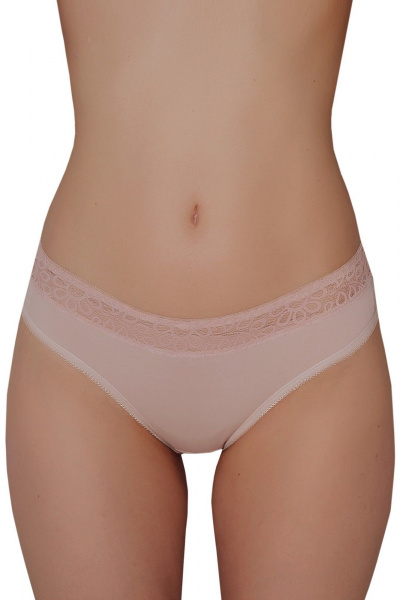 Трусы с средним вырезом и отделкой из кружева из трикотажа ЛЕДИ ГРАНД 211195 серебристый_пион - фото 1