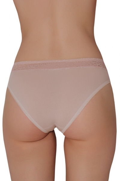 Трусы с средним вырезом и отделкой из кружева из трикотажа ЛЕДИ ГРАНД 211195 серебристый_пион - фото 2