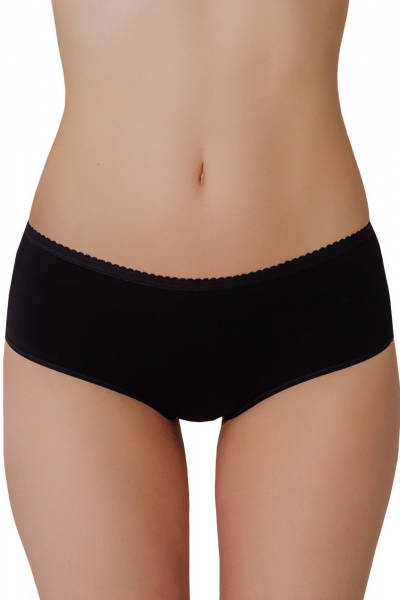 Трусы с средней линией и кружевными деталями из трикотажа ЛЕДИ ГРАНД 211196 черный - фото 1