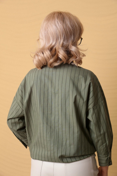 Комплект блуза и брюки из хлопка и экокожи LM М1308 - фото 4