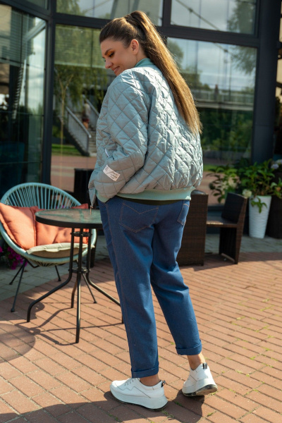 Куртка-бомбер из плащевки с боковыми карманами Andina 1012 яблоко - фото 10