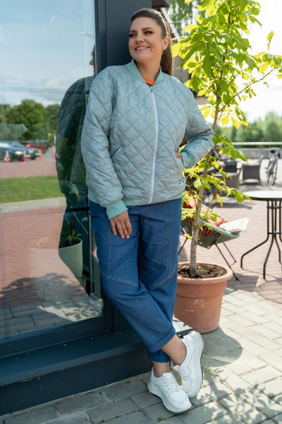 Куртка-бомбер из плащевки с боковыми карманами Andina 1012 яблоко - фото 1