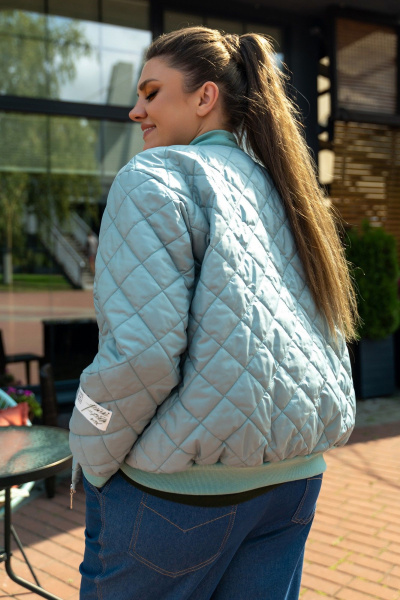 Куртка-бомбер из плащевки с боковыми карманами Andina 1012 яблоко - фото 3