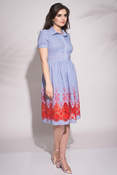 Платье хлопковое с поясом и длиной 105 см Faufilure outlet С624 - фото 2