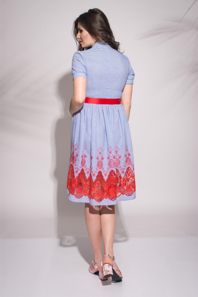 Платье хлопковое с поясом и длиной 105 см Faufilure outlet С624 - фото 3