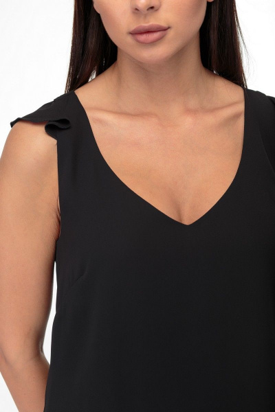 Шифоновая блуза с эффектной спинкой и рюшами Anelli 865 черный - фото 4