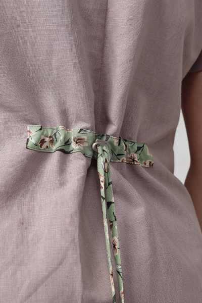 Летнее платье с кулисой и карманами на поясе Соджи 613 кофейный - фото 5