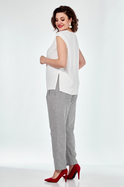 Демисезонный костюм 3-ка из льняного текстиля Диомант 1953 полоска - фото 11