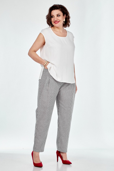 Демисезонный костюм 3-ка из льняного текстиля Диомант 1953 полоска - фото 10