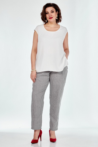 Демисезонный костюм 3-ка из льняного текстиля Диомант 1953 полоска - фото 9