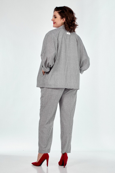 Демисезонный костюм 3-ка из льняного текстиля Диомант 1953 полоска - фото 8