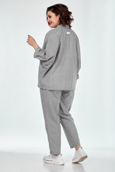 Демисезонный костюм 3-ка из льняного текстиля Диомант 1953 полоска - фото 5