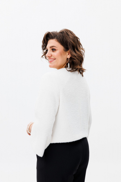 Болеро из текстиля с бусинами для нарядных образов Anelli 1445 молочный - фото 3