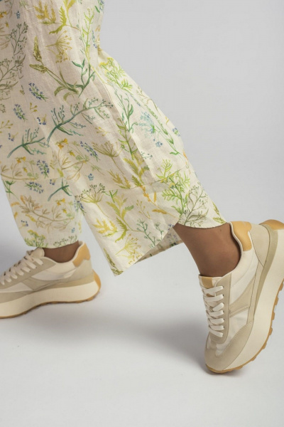 Брюки FASHION CENTRE Л-3370 молочно-лимонный - фото 4