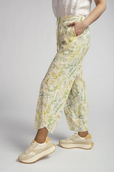 Брюки FASHION CENTRE Л-3370 молочно-лимонный - фото 3