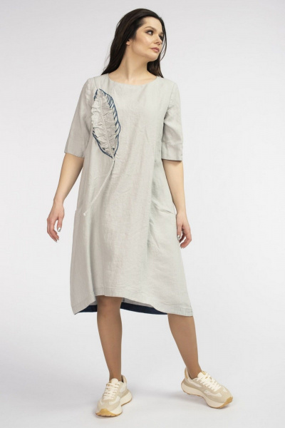 Платье FASHION CENTRE Л-3642 светло-серый - фото 4