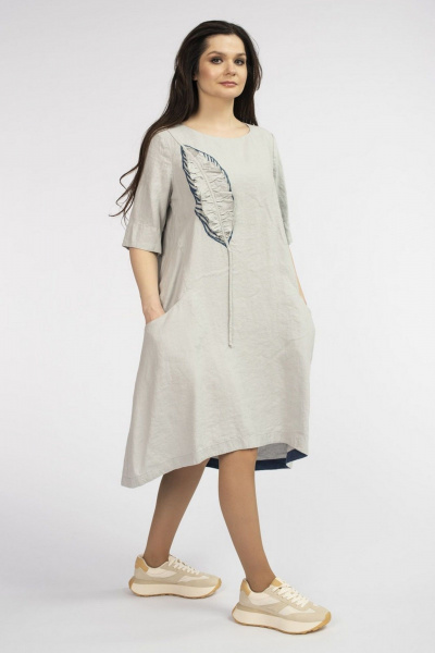 Платье FASHION CENTRE Л-3642 светло-серый - фото 2
