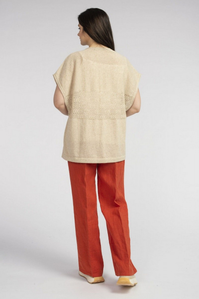 Демисезонный женский жилет из хлопковой вязки FASHION CENTRE ХЛ-3746 бежевый - фото 6