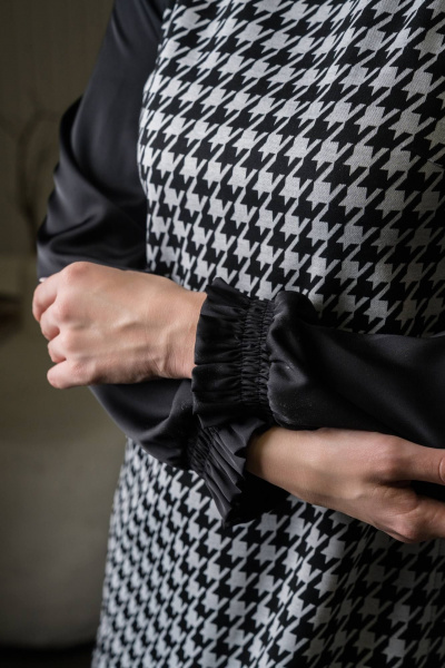 Деловое платье из трикотажа с шелковыми вставками GlasiO 5890- - фото 5