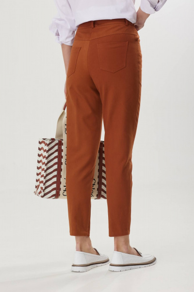 Коричневые летние брюки из текстиля с комфортным кроем Твой имидж 1770 коричневый - фото 3