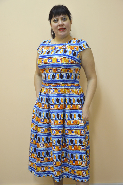 Платье на каждый день с мультиколор и синий Gallant Touch 3-694 - фото 1