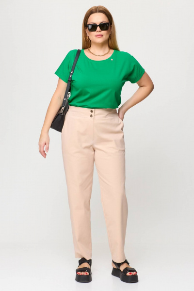 Бежевые джинсовые брюки с высокой посадкой и карманами Bliss 068 бежевый - фото 1