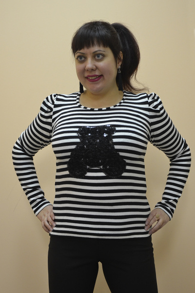 Джемпер из трикотажа хлопка для ежедневного стиля OLANTIZ БВДР002 медведь - фото 5