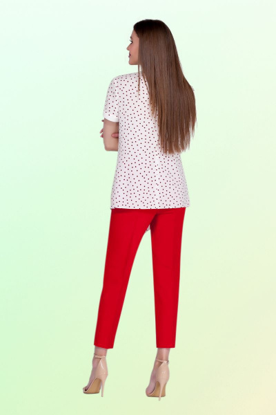 Костюм женский двубортный летний состоящий из блузы и брюк Vitol Fashion В-2517 - фото 2