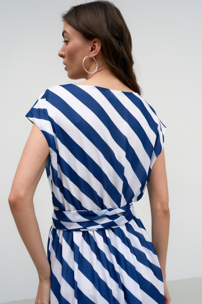 Платье в полоску с имитацией запаха и талью Art Ribbon M1030P - фото 5