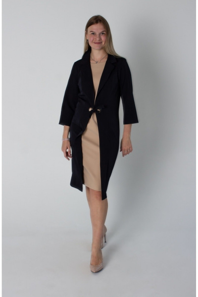 Платье из текстиля с декоративной отделкой и поясом Mita ЖМ1195a - фото 1