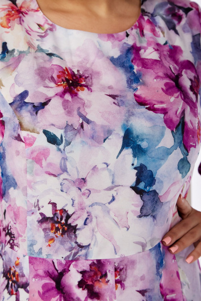 Платье с рельефами и складками из струящегося текстиля LIMO GOLD 101 розово-сиреневый - фото 6