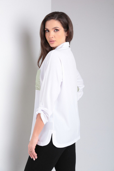 Блуза свободного силуэта с карманом и рубашечным воротником Modema м.744/1 - фото 4