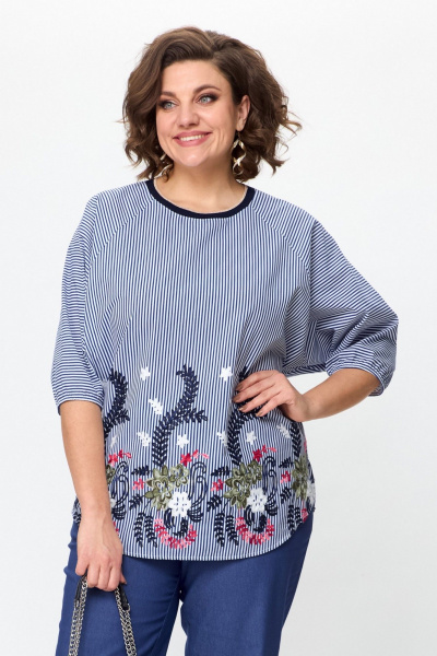 Блуза, брюки Michel chic 1367 синий - фото 8