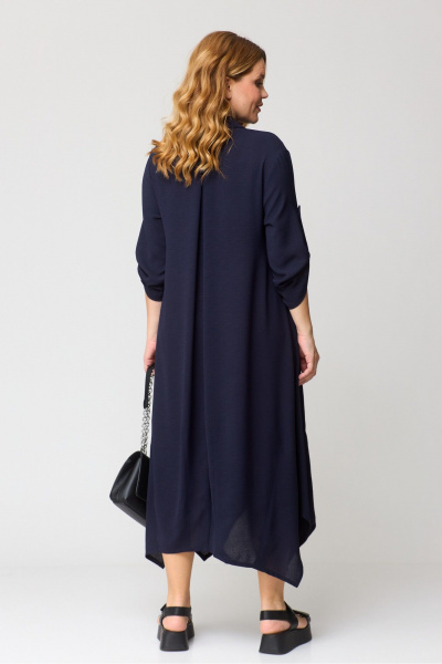 Бохо-платье с рукавами летучая мышь, разрезами и карманами Michel chic 2160 синий - фото 6