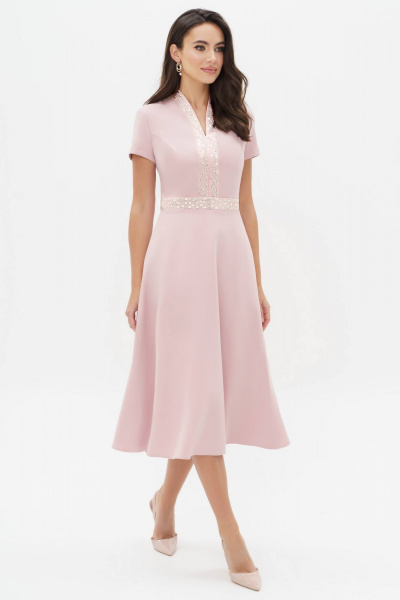 Платье с вышивкой и рельефами из костюмной ткани Urs 22-724-1 - фото 2