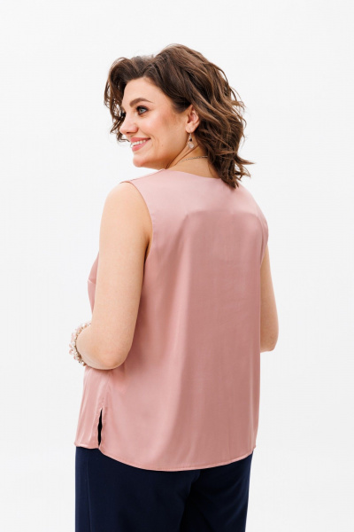 Блуза розовая женская из вискозы универсальный стиль Anelli 1440 пудра - фото 4