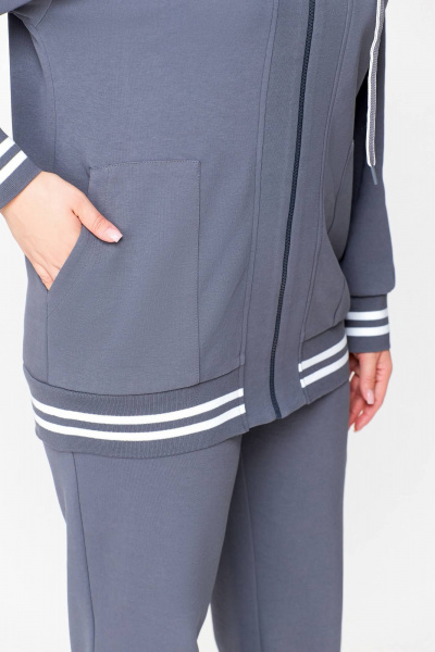 Демисезонный спортивный костюм из трикотажа для повседневности Swallow 722 светлый_графит - фото 15