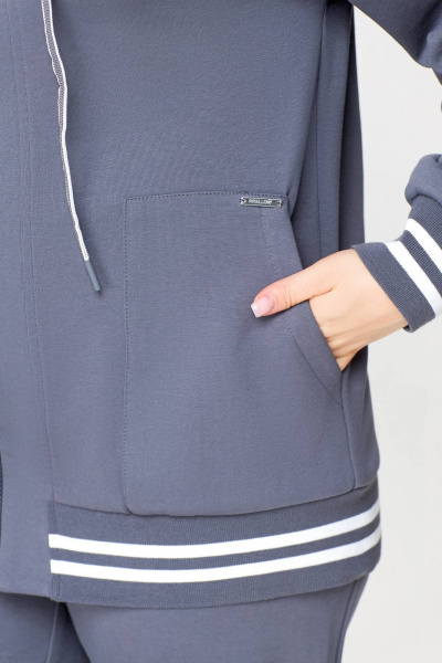 Демисезонный спортивный костюм из трикотажа для повседневности Swallow 722 светлый_графит - фото 12