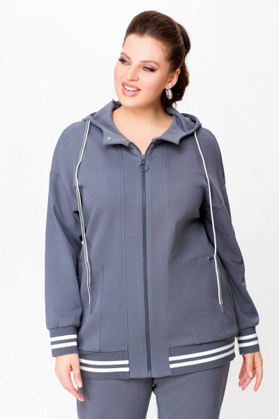 Демисезонный спортивный костюм из трикотажа для повседневности Swallow 722 светлый_графит - фото 9