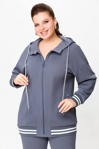 Демисезонный спортивный костюм из трикотажа для повседневности Swallow 722 светлый_графит - фото 8