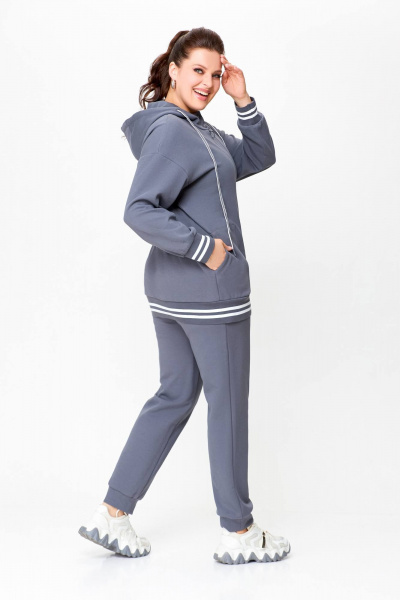 Демисезонный спортивный костюм из трикотажа для повседневности Swallow 722 светлый_графит - фото 7