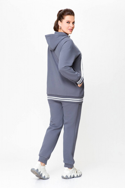 Демисезонный спортивный костюм из трикотажа для повседневности Swallow 722 светлый_графит - фото 6